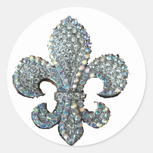 CRYSTAL FLEUR DE LIS RONDE STICKER (Voorkant)