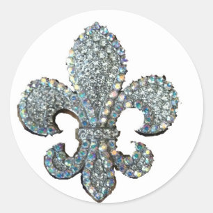 CRYSTAL FLEUR DE LIS RONDE STICKER