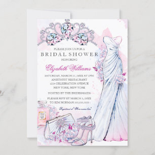 Crystal Floral Wedding Gown Vrijgezellenfeest Kaart