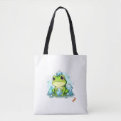 Crystal Frog Canvas tas: Schattigee kikker met kri Draagtas (Voorkant)