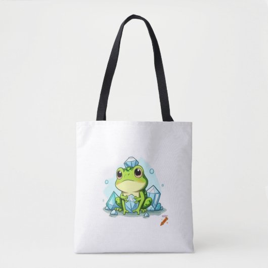 Crystal Frog Canvas tas: Schattigee kikker met kri Draagtas (Voorkant)
