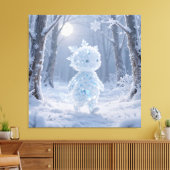 Crystal Frost Man Under the Winter Moon Canvas Afdruk (Insitu (Woonkamer))