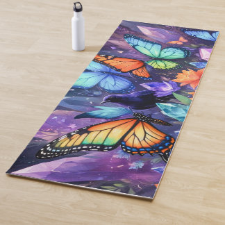 Crystal Garden Crows, Raven Butterflies Yogamat