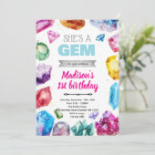 Crystal Gemstone Birthday Invitation (Debout devant)