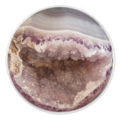 Crystal Geode Sphere Amethyst Healing Crystals Keramische Knop (Voorkant)