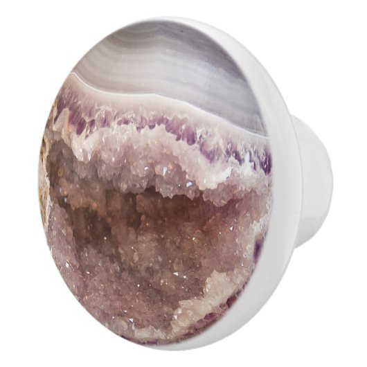 Crystal Geode Sphere Amethyst Healing Crystals Keramische Knop (Rechts)