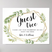 Crystal greenery bruiloft guestbook Tree SIGN Poster (Voorkant)