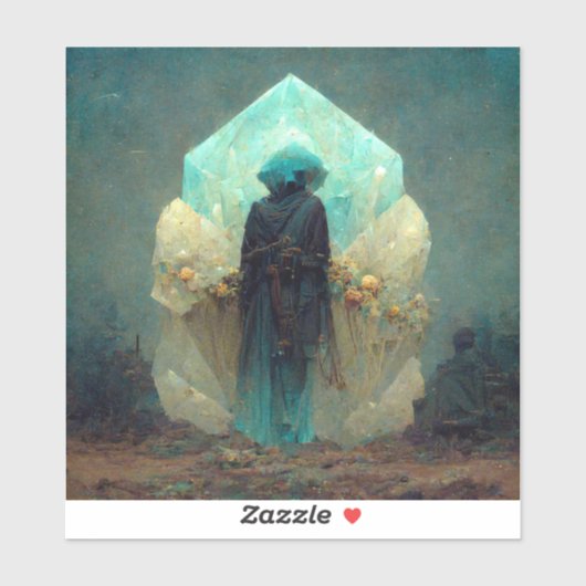Crystal Guardian Alien Sci-Fi Fantasy Sticker (Vel)