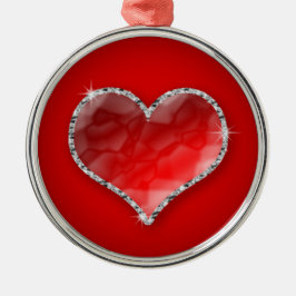 Crystal Heart Metalen Ornament