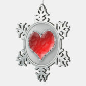 Crystal Heart Tin Sneeuwvlok Ornament (Rechts)