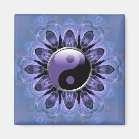 Crystal Hearts Paars Yin Yang Magnet Magneet (Voorkant)