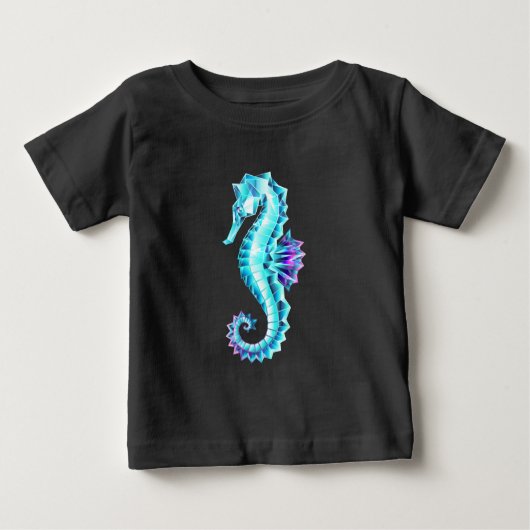 Crystal Ice Seahorse op blauwe achtergrond (Voorkant)