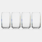 Crystal Ice Seahorse op blauwe achtergrond Blikvorm Glas (Rechts)