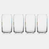 Crystal Ice Seahorse op blauwe achtergrond Blikvorm Glas (Links)