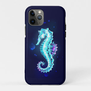 Crystal Ice Seahorse op blauwe achtergrond iPhone 11 Pro Hoesje