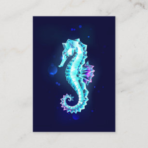 Crystal Ice Seahorse op blauwe achtergrond Contactkaartje
