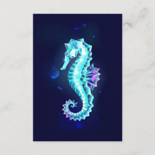 Crystal Ice Seahorse op blauwe achtergrond Informatiekaartje