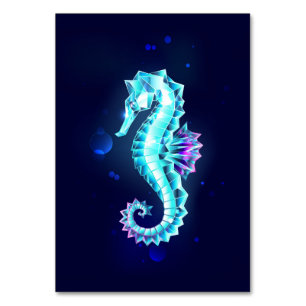 Crystal Ice Seahorse op blauwe achtergrond Kaart