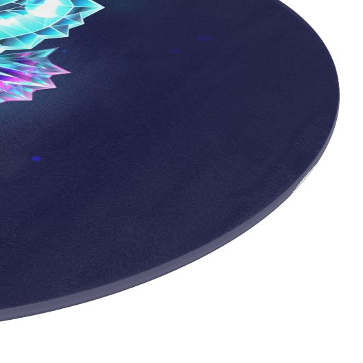 Crystal Ice Seahorse op blauwe achtergrond Snijplank (Hoek)