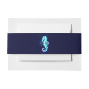 Crystal Ice Seahorse op blauwe achtergrond Uitnodigingen Wikkel