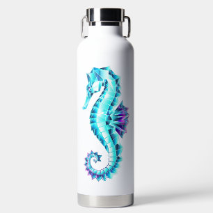 Crystal Ice Seahorse op blauwe achtergrond Waterfles