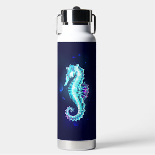 Crystal Ice Seahorse op blauwe achtergrond Waterfles