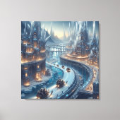 Crystal Ice World Fantasy Art Canvas Afdruk (Voorkant)