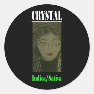 CRYSTAL INDICA SATIVA RONDE STICKER
