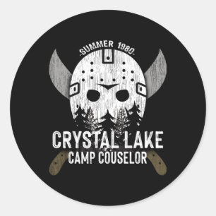 Crystal Lake Camp Counselor Horror Fans Hockey Ronde Sticker