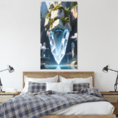 Crystal landscapes blend nature and science canvas afdruk (Insitu (Slaapkamer))