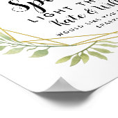 Crystal leaf bruiloft sparkler stuurt bruiloft af poster (Hoek)