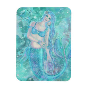 Crystal Mermaid dromen van Renee Lavoie Briefkaart Magneet