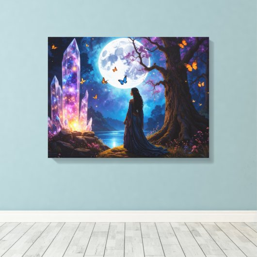 Crystal Moon River Canvas Afdruk (Insitu (Houten vloer))