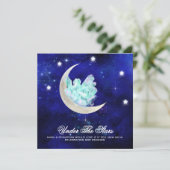 *~* CRYSTAL MOON STARS RSVP Website AR14 Wedding Kaart (Staand voorkant)