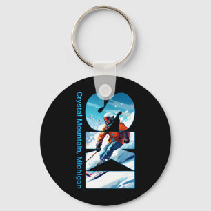Crystal Mountain Michigan Skivakantie Ski Out Sleutelhanger