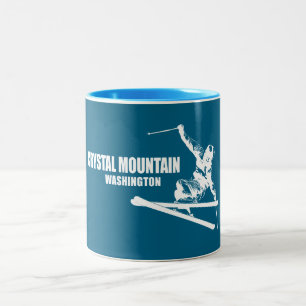 Crystal Mountain Washington Skier Tweekleurige Koffiemok