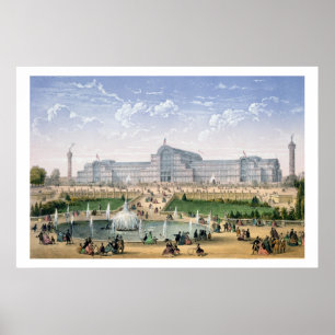 Crystal Palace, Sydenham, c.1862 (kleurenlitho) Poster