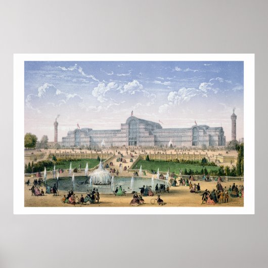 Crystal Palace, Sydenham, c.1862 (kleurenlitho) Poster (Voorkant)