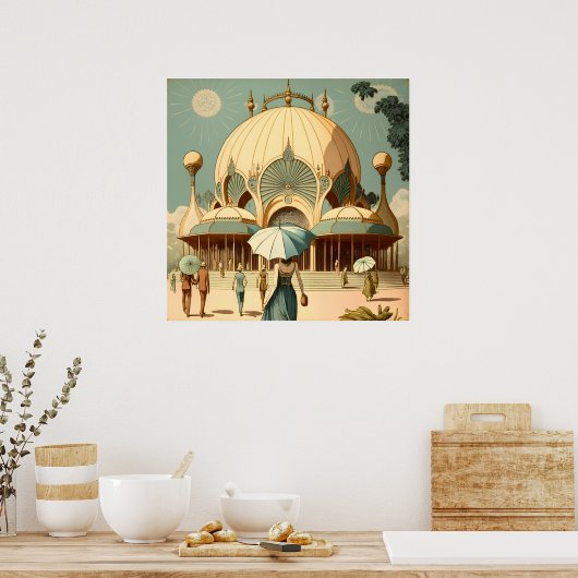 Crystal Palace World Fair, AI Art Poster (Cuisine)