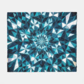 Crystal pattern Ocean Hues Kaleidoscope Pattern Fleece Deken (Voorkant (Horizontaal))