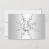 Crystal Pearl Snowflake Silver Winter RSVP (Achterkant)