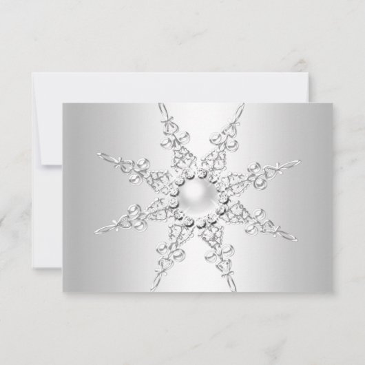 Crystal Pearl Snowflake Silver Winter RSVP (Achterkant)