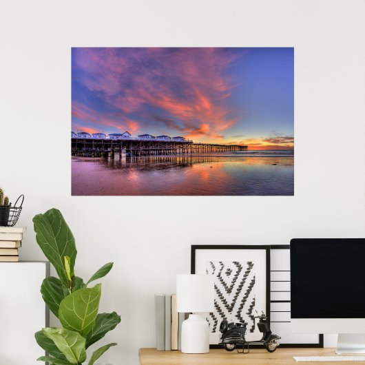 Crystal Pier Sunset Poster (Thuiskantoor)
