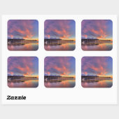 Crystal Pier Sunset Vierkante Sticker (Vel)