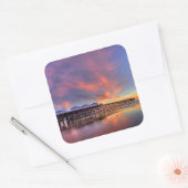 Crystal Pier Sunset Vierkante Sticker (Envelop)