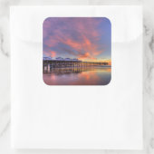 Crystal Pier Sunset Vierkante Sticker (Tas)