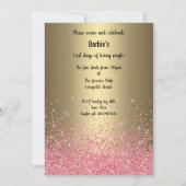 CRYSTAL PINK PEACH BACHELORETTE MODERN KAART (Achterkant)