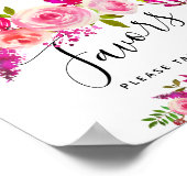 crystal Pink Rozen Favors party/bruiloftbord Poster (Hoek)