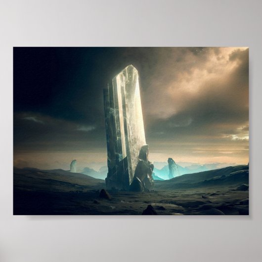 Crystal Planet in de ruimte Poster (Voorkant)