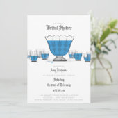 Crystal Punch Bowl Bridal Shower Kaart (Staand voorkant)